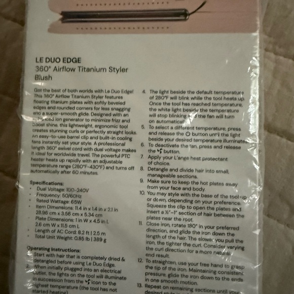 Lange Le Duo Edge 360° Airflow Titanium Styler - Pink - Picture 2 of 2